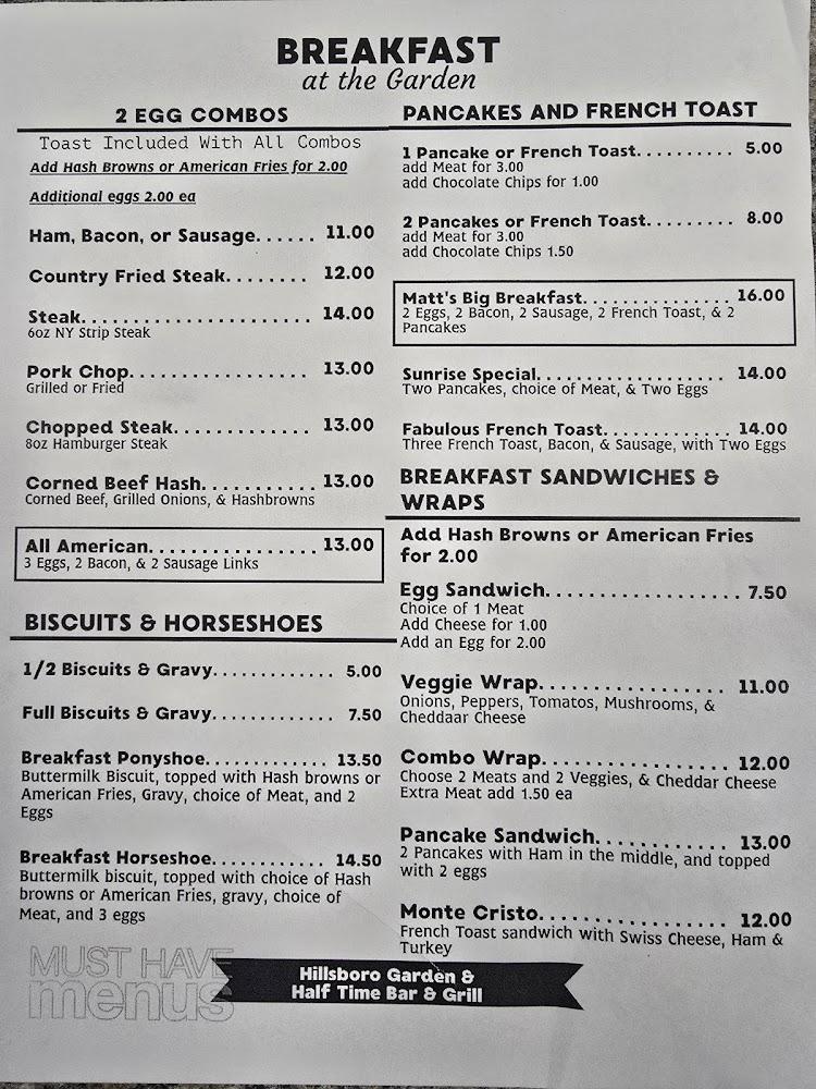 Hillsboro Garden Restaurant Menu image 2