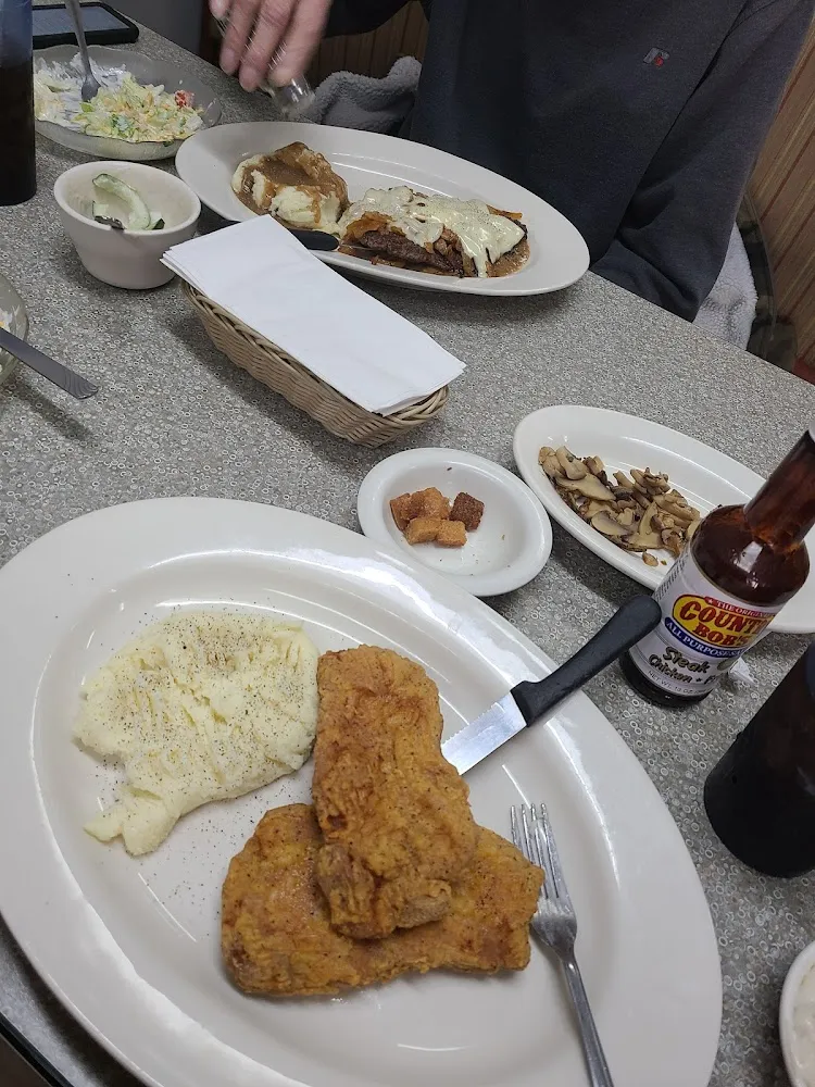 Pork Chops Mashed Potatoes and Side Salad